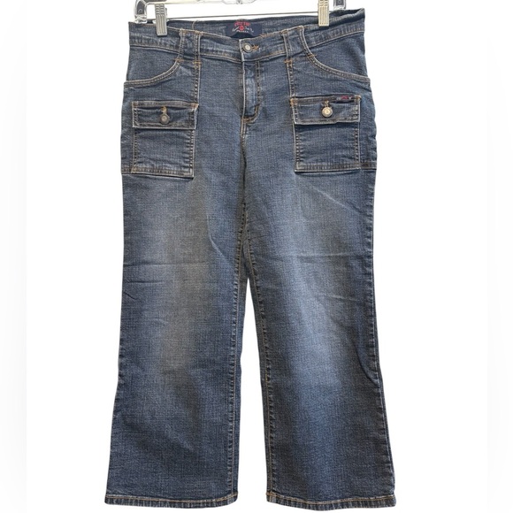 C’est Toi Women’s Denim Button Flap Pockets Capri Pants | Size 15/16 - Picture 1 of 7